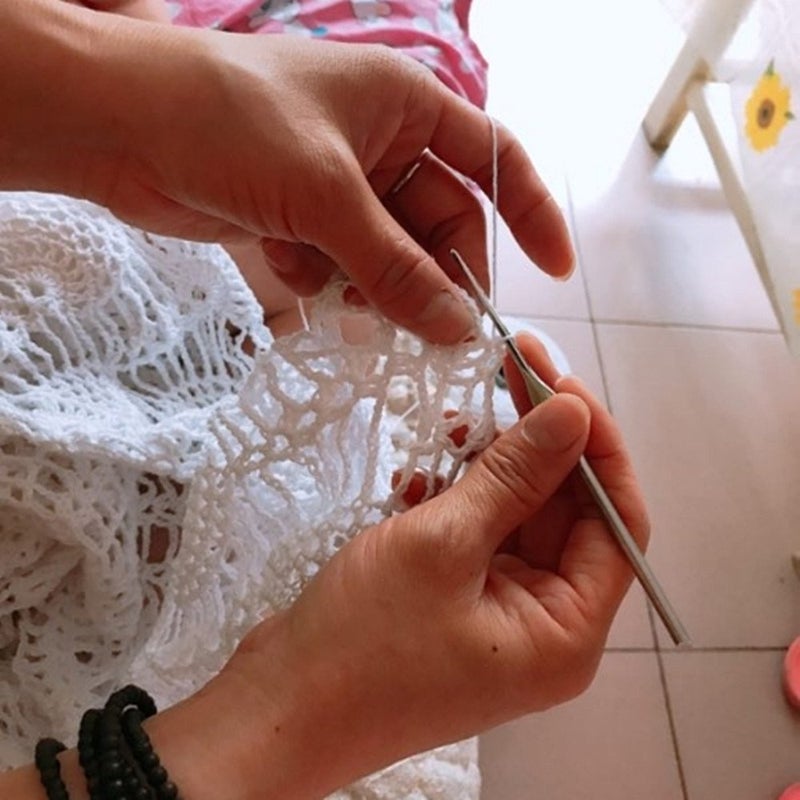 USTIDE Vintage Oval Crochet Tablecloth White Cotton Lace Table Cover Rustic Oval Table Overlays for Wedding/Party 80"x120" - Image 4